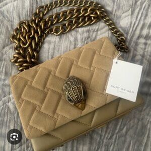 Kurt Geiger Beige Quilted Shoulder Bag